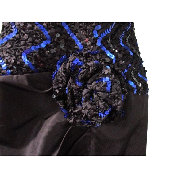 Gunne Sax Sequin Taffeta Rosette Strapless Cocktail Dress Tulip Skirt GUC Sz 7 - Picture 14 of 16